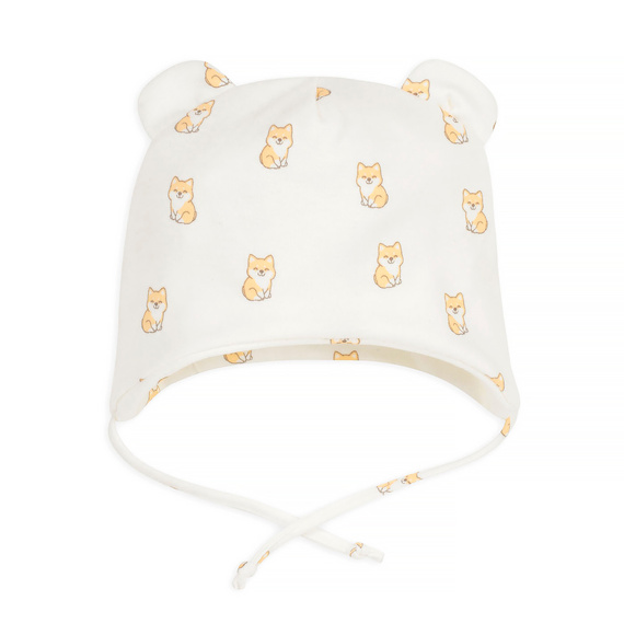 Прекрасен ден Пинокио вързана бебешка шапка - кучета в цвят екрю