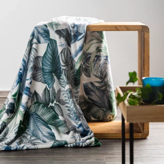 Davos 2 одеяло одеяло листа еврофирани зелено и сребристо