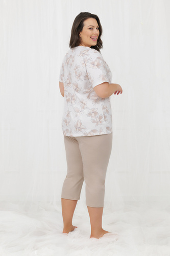 Дамска памучна пижама Empiria Italian Fashion къс ръкав 3/4 панталон