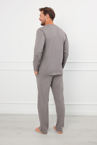Ludwik Мъжка пижама с дълъг ръкав, дълъг панталон Италианска мода - ¶r. меланж 