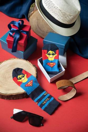 M41Z Super Dad Socks чорапи Италианска мода - тъмносиньо/цветове