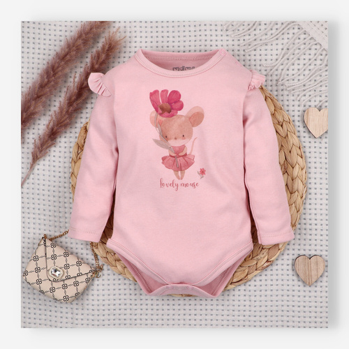 Боди Nini Little Mouse 100% органичен памук, произведено в Полша