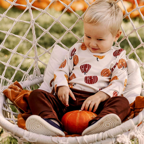 Бебешко боди „Хелоуин Иви“ – екрю, тикви, памук