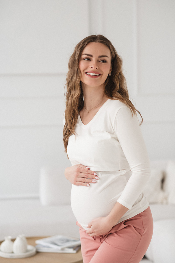 Milk&Love Milk Shirt блуза за бременни и кърмене 7/8 ръкав white