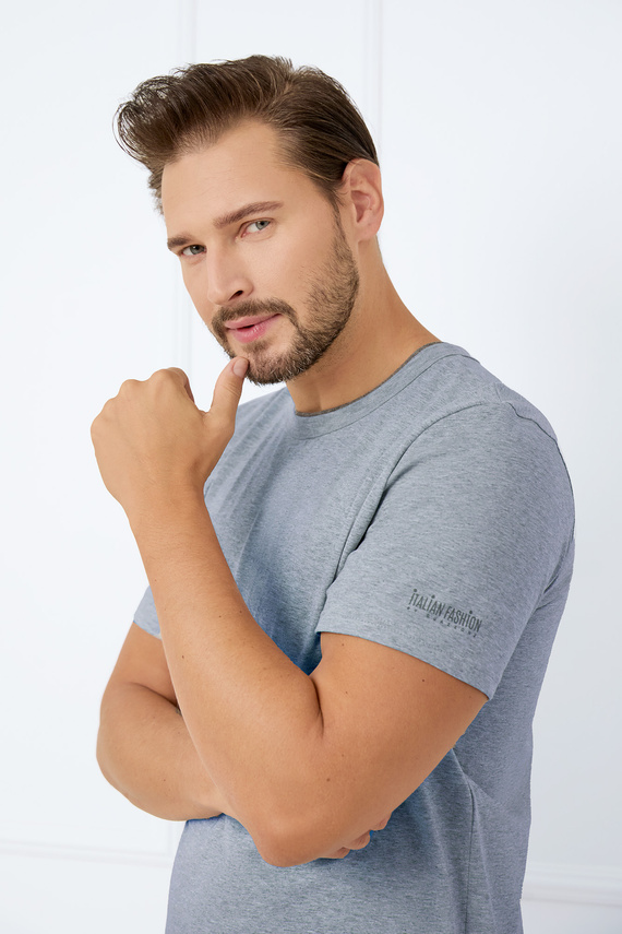 Krystian Мъжка пижама с къс ръкав, къси панталони Италианска мода - меланж 