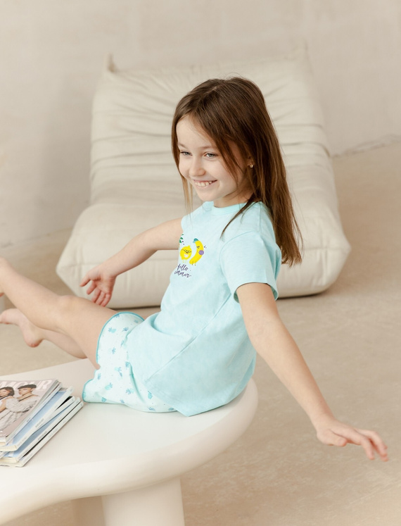 3385 Sweety Piżama dla dziewczynki Taro turkusowy