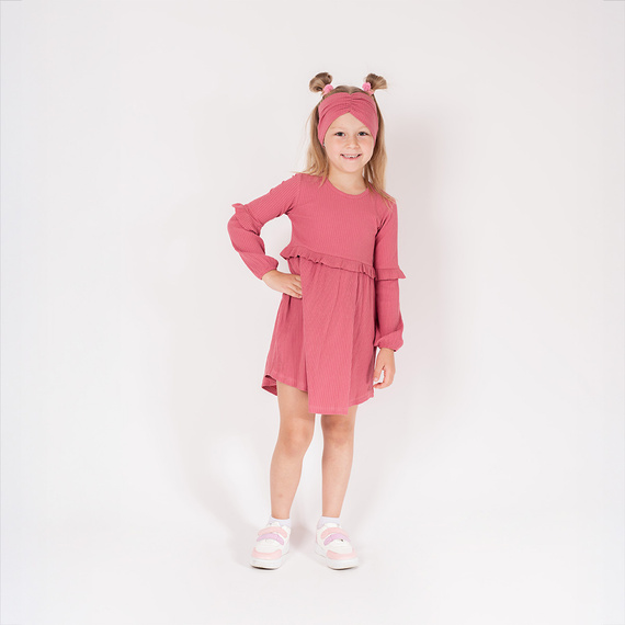 216064 Лента за глава Lala Nicol – широка оребрена лента за глава с набори