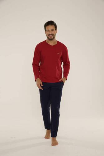 683 Kevin Forex Мъжка пижама - бордо - тъмносиньо