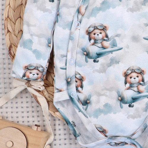 NINI ABN-5741/PIL Органично боди тип копрета Baby Bear Pilot с мече