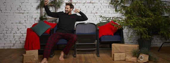 Мъжка пижама Zeman Italian Fashion - черна/принт