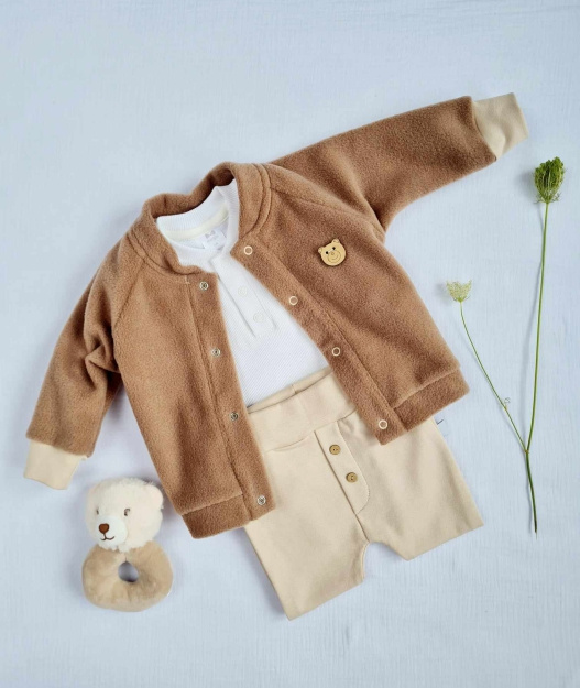 3717P Поларен суичър Teddy Marija - кафяв