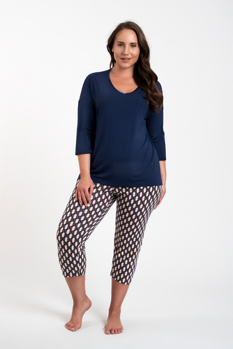Milda Дамска пижама с 3/4 ръкав, 3/4 панталон Италианска мода