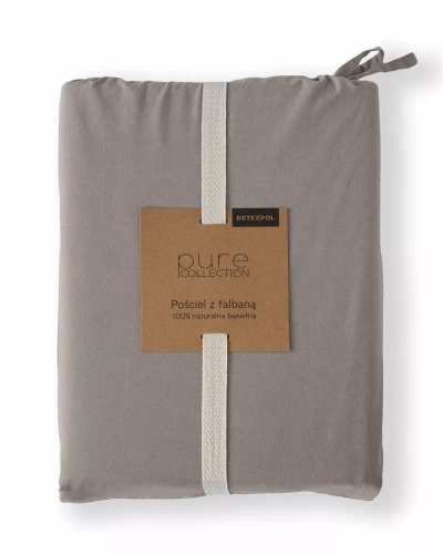 Pure 23 Едноцветно памучно спално бельо Detexpol тъмно сиво