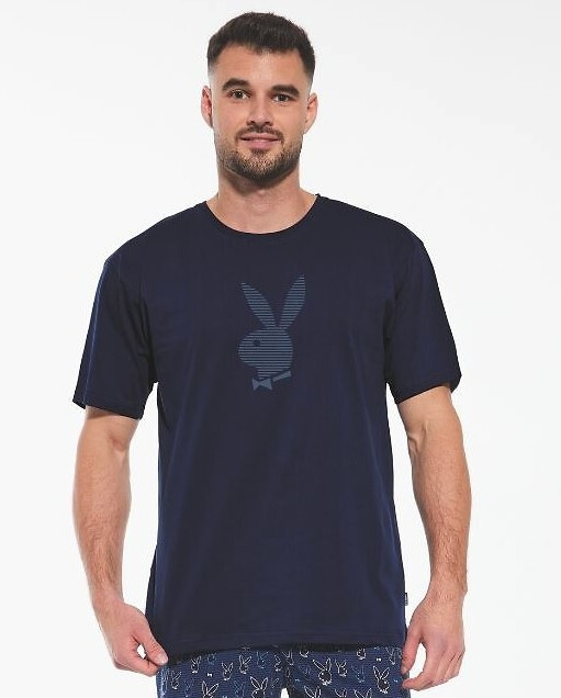 326/190 Rabbit Мъжка пижама с къс ръкав, шорти Cornette, тъмносиня