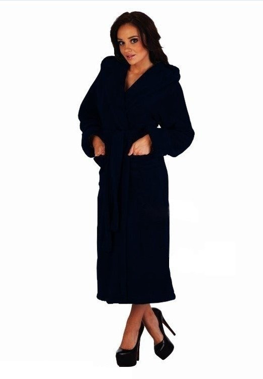 807 Дълъг дамски халат Luna II Forex - морско синьо
