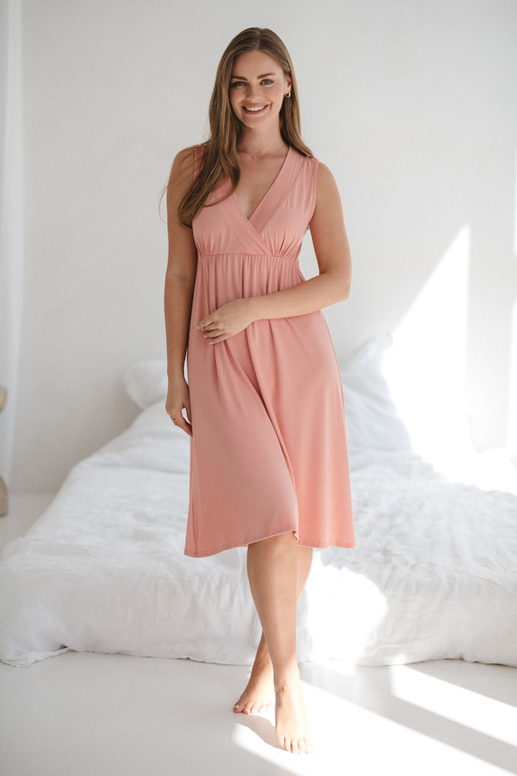 Star Light Нощница за бременни и кърмачки билкова роза Milk&Love - бамбукова вискоза | Комфорт и женственост