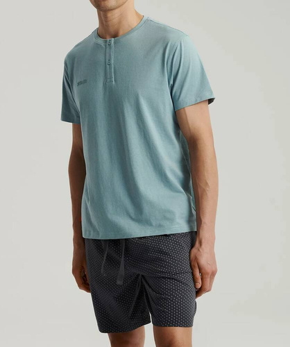 NMP-386 Мъжка пижама с къс ръкав Атлантик-графитено синьо