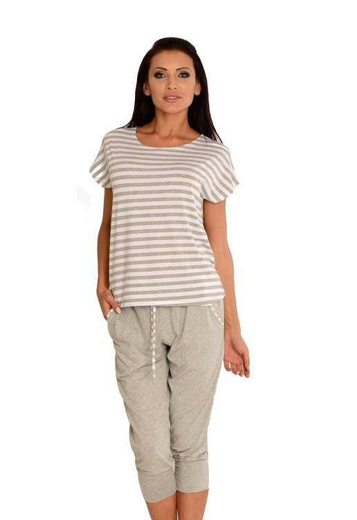 540 Дамска пижама Jovite - бяла + меланж