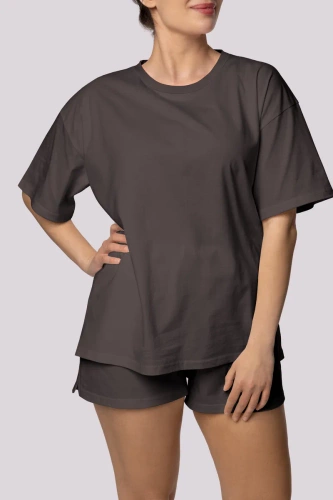 Дамска пижама Bliss Mona с къс ръкав, графит