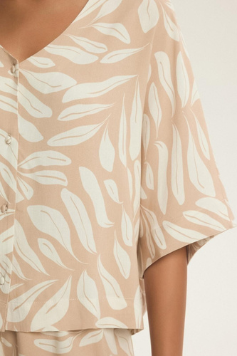 Пижама Henderson Dextra 43688 – дамска вискозна пижама, 3/4, копчета, флорален принт