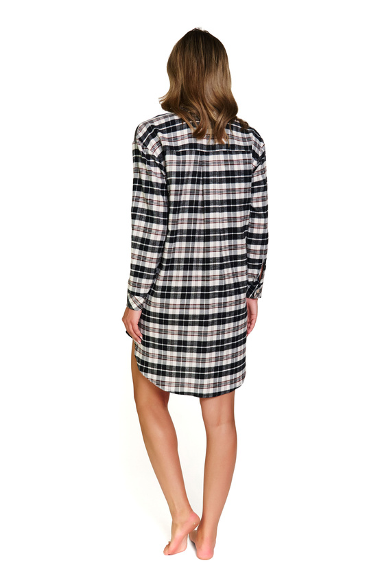 7336 Нощница Doctor Nap – Памучна, Фланела, Дълга, Карирана, Закопчаване с копчета