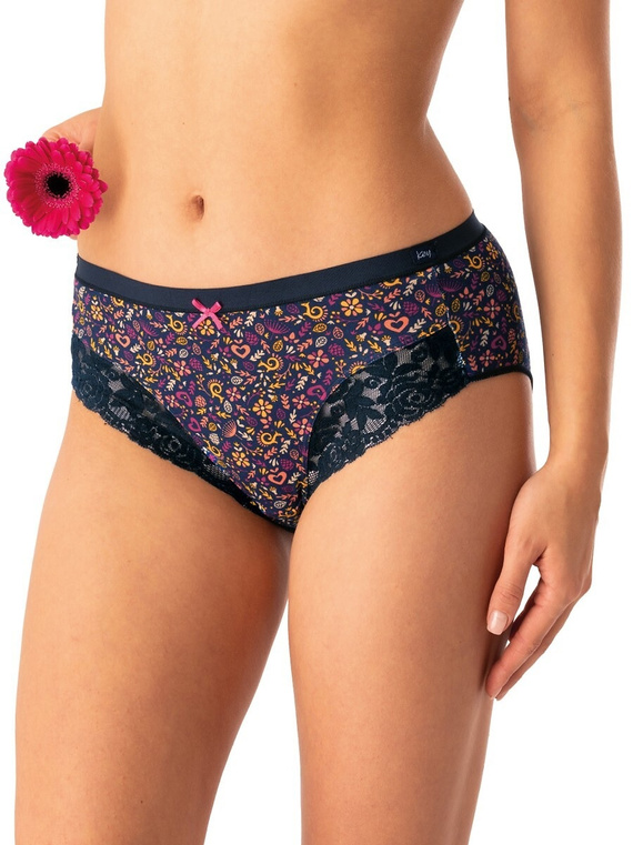 Дамски слипове Key LPC 760 pink navy blue - памук, удобни, комплект от 2 бр.