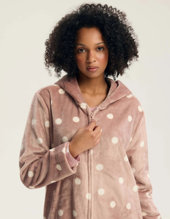 Henderson Ladies Grimma 45428 Дамски халат с качулка и цип Mauve