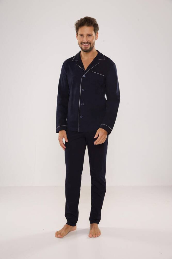 729 Norberto Мъжка пижама De Lafense - тъмно синьо