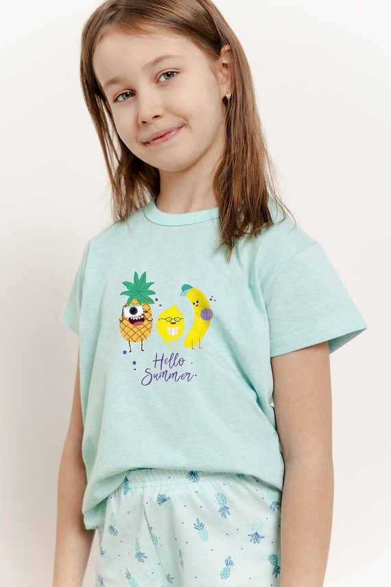 3385 Sweety Piżama dla dziewczynki Taro turkusowy