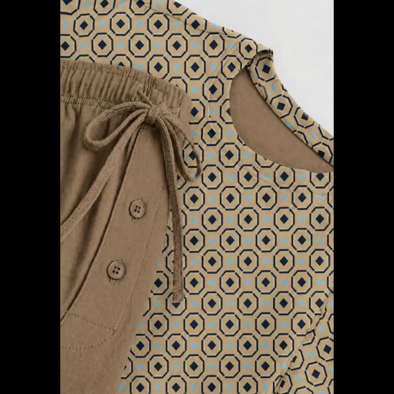 Sesto Senso 2723/02 Latte Мъжка памучна пижама къса 100% памук
