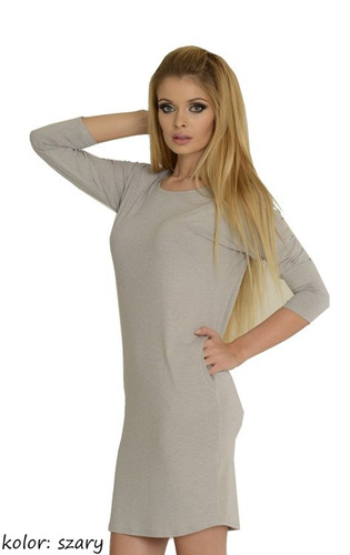 543 Нощна риза Paula 7/8 ръкав - светъл меланж
