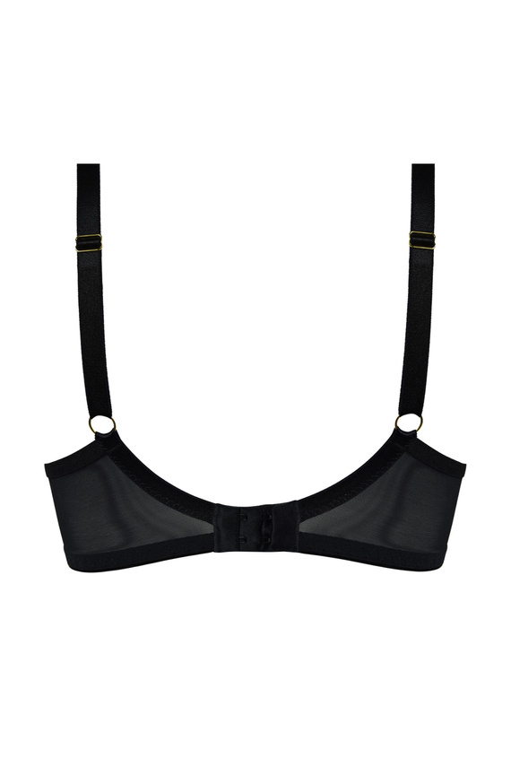 Дамски бюстгальтер Mediolano Spider Soft 19252 – Чорна Дантела, Декоративни Ленти, Без Фибербини | Подходящ за Голям Размер Гърди