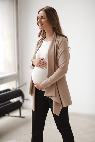 Бежова жилетка за бременни Mama Wrap Milk&Love