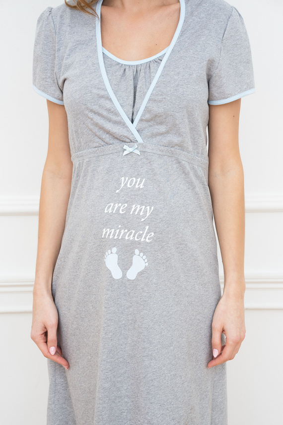 Carlina Костюм за бременност и кърмене Италианска мода - меланж/синьо