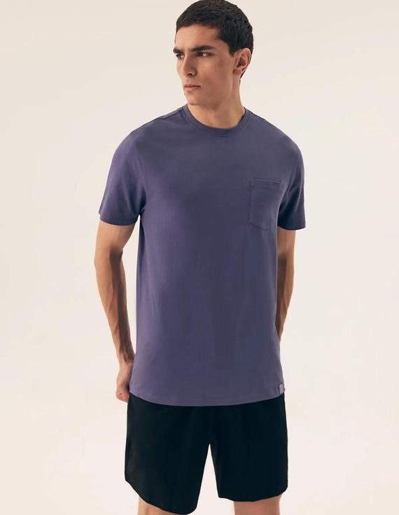 Мъжка пижама 43032 Mick Henderson синя - памук, къс ръкав, в кутия