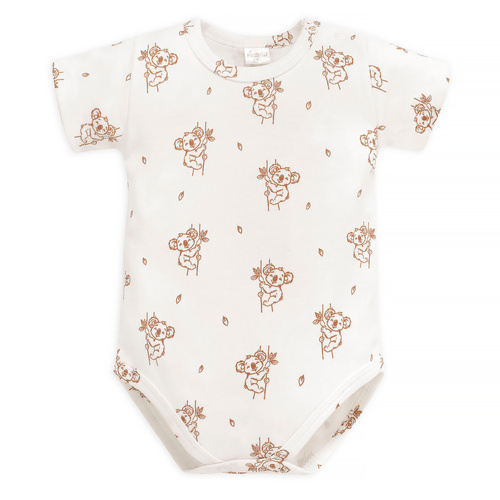 Прекрасно дневно боди с къс ръкав Пинокио ​​- екрю коала