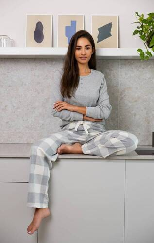 Sensis Vesper Дамска пижама - сиво-кремава