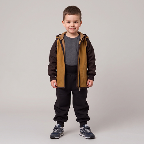 Nicol Детски панталон 229055 softshell с полар, висока талия, с маншети - черен