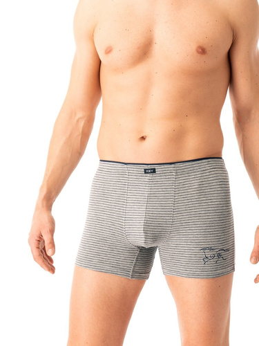 Мъжки боксерки Key MXH 354 сиви – памучни, удобни и ефирни