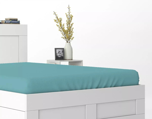 Микросатенен чаршаф с ластик Poly Detexpol гладък и удобен turquoise