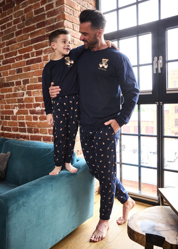 593/179 966/179 Big Boss Cornette – тъмносиня пижама за момче, 100% памук