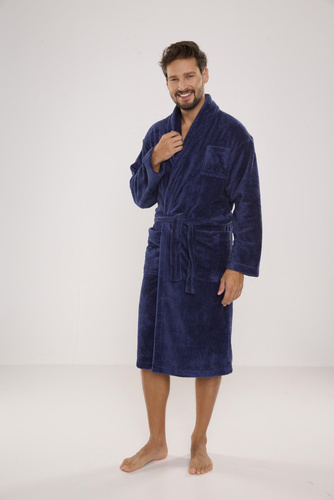 811 Мъжки плюшен халат за баня De Lafense - деним