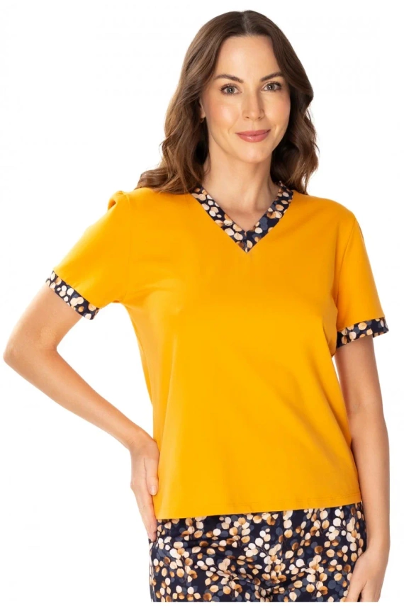 86672 Луси Пижама блуза Чайка оранжево