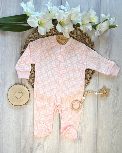 Бебешки гащеризон Mamatti PA15940 цветя памук копчета удобен