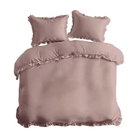 Pure 23 Едноцветно памучно спално бельо Detexpol розово