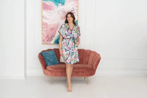 Polynesia Дамски халат за баня Италианска мода - флорален принт