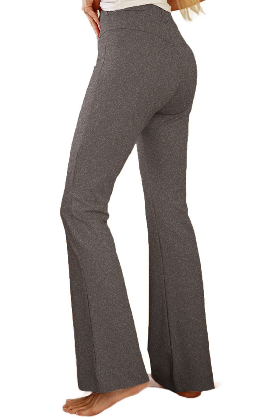 Cara - дамски памучен панталон, клоширани крачоли, 95% памук 5% еластан | Полска марка Mirale - сив