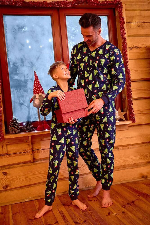 196/284 Christmas Tree 2 Мъжки гащеризон Cornette, тъмносин