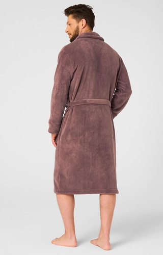 MGL 255 B25 Мъжки кафяв халат - класически, мек, с връзване на талията