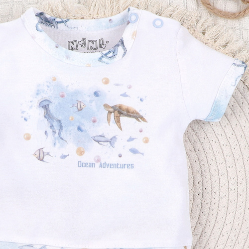 ABN-5453 Sea Of Joy Baby Rampers Nini бяло – органичен памук, удобни закопчалки